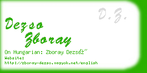 dezso zboray business card